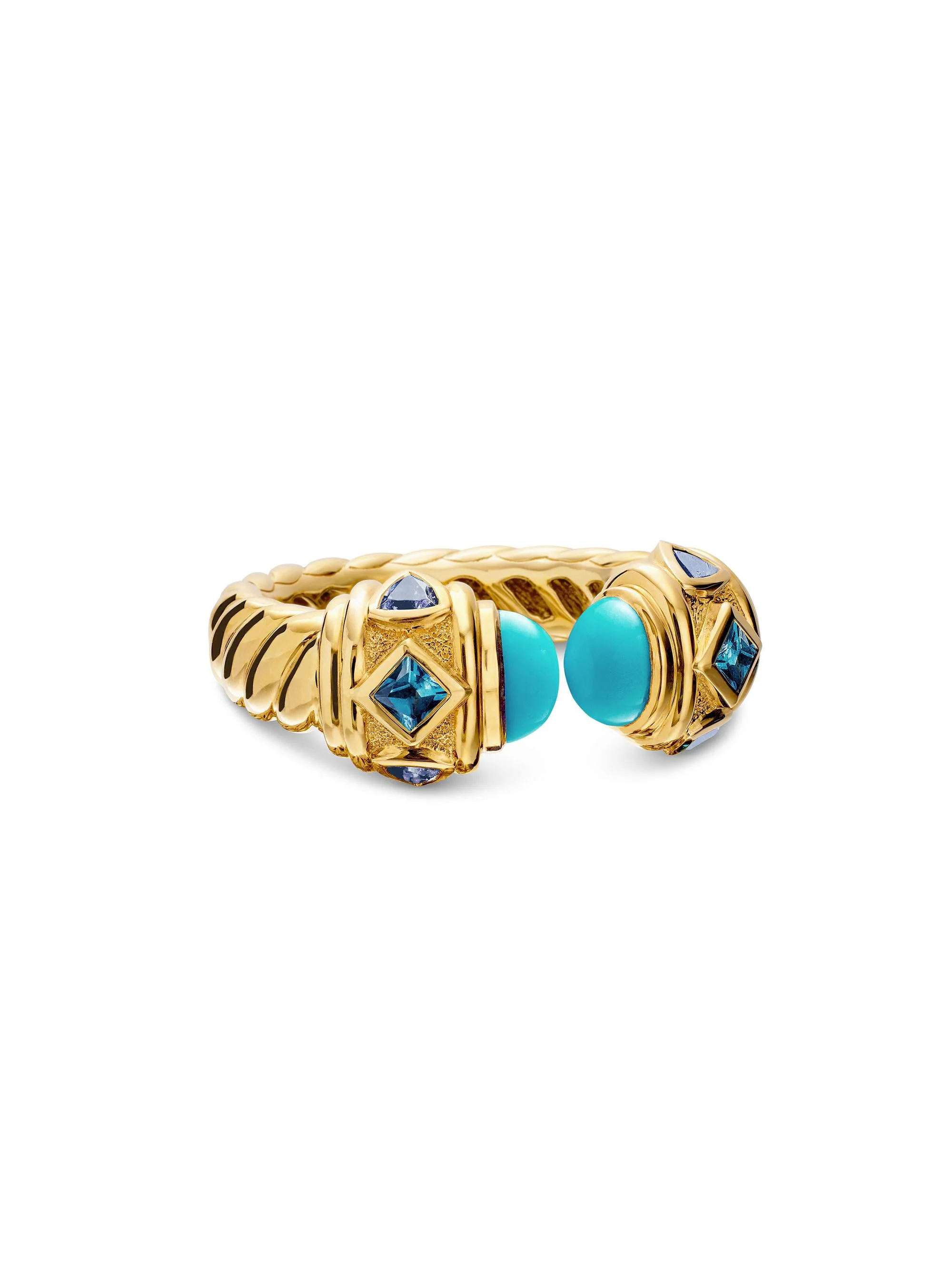 Women's Renaissance Color Ring in 18K Yellow Gold - Turquoise - 1