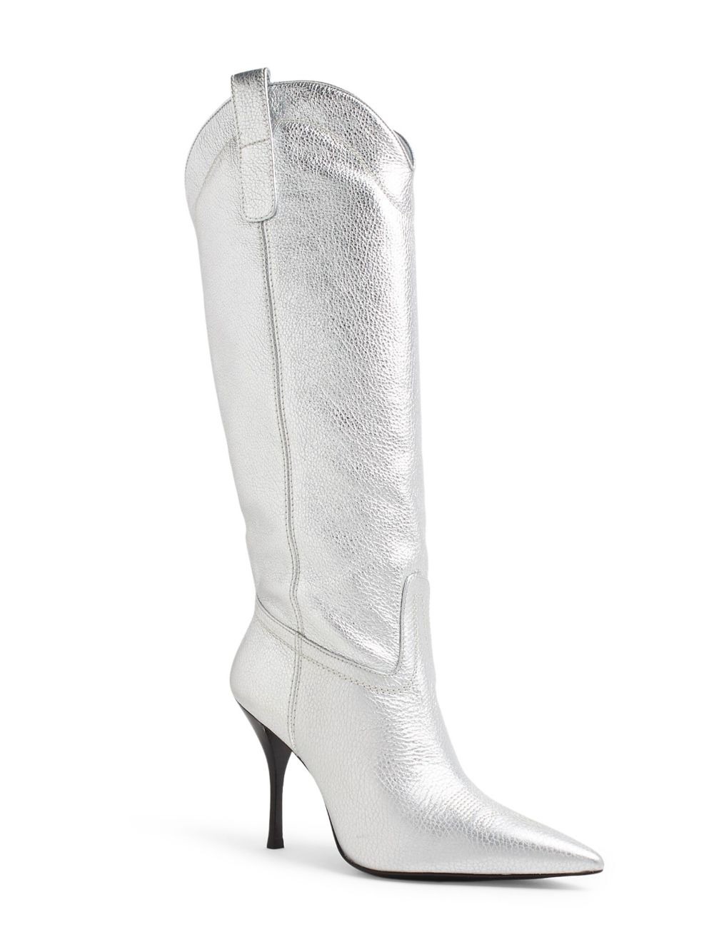 western-style metallic high boots - 2
