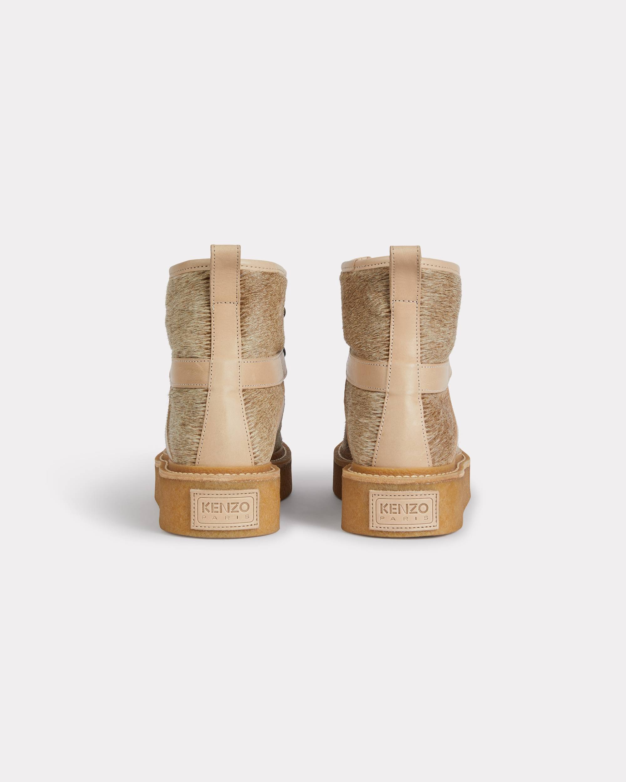 'KENZO Yuki' pony leather lace-up boots for women - 2