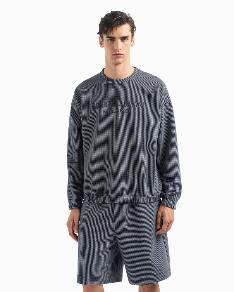 GIORGIO ARMANI DENIM COLLECTION COTTON SWEATSHIRT WITH EMBROIDERED LOGO outlook
