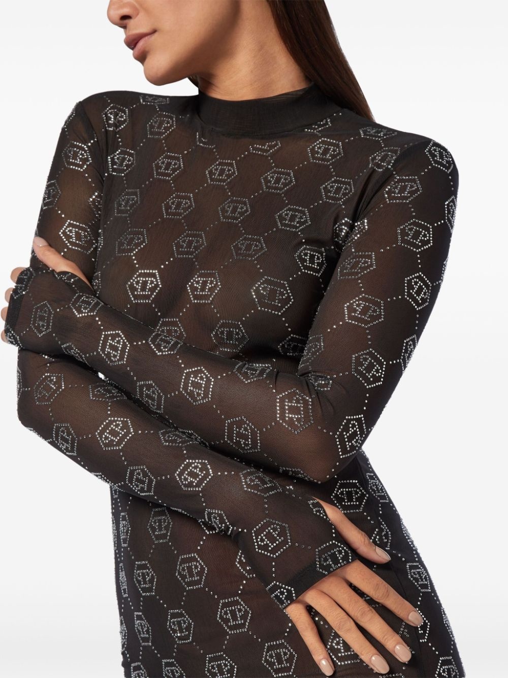 monogram tulle dress - 5