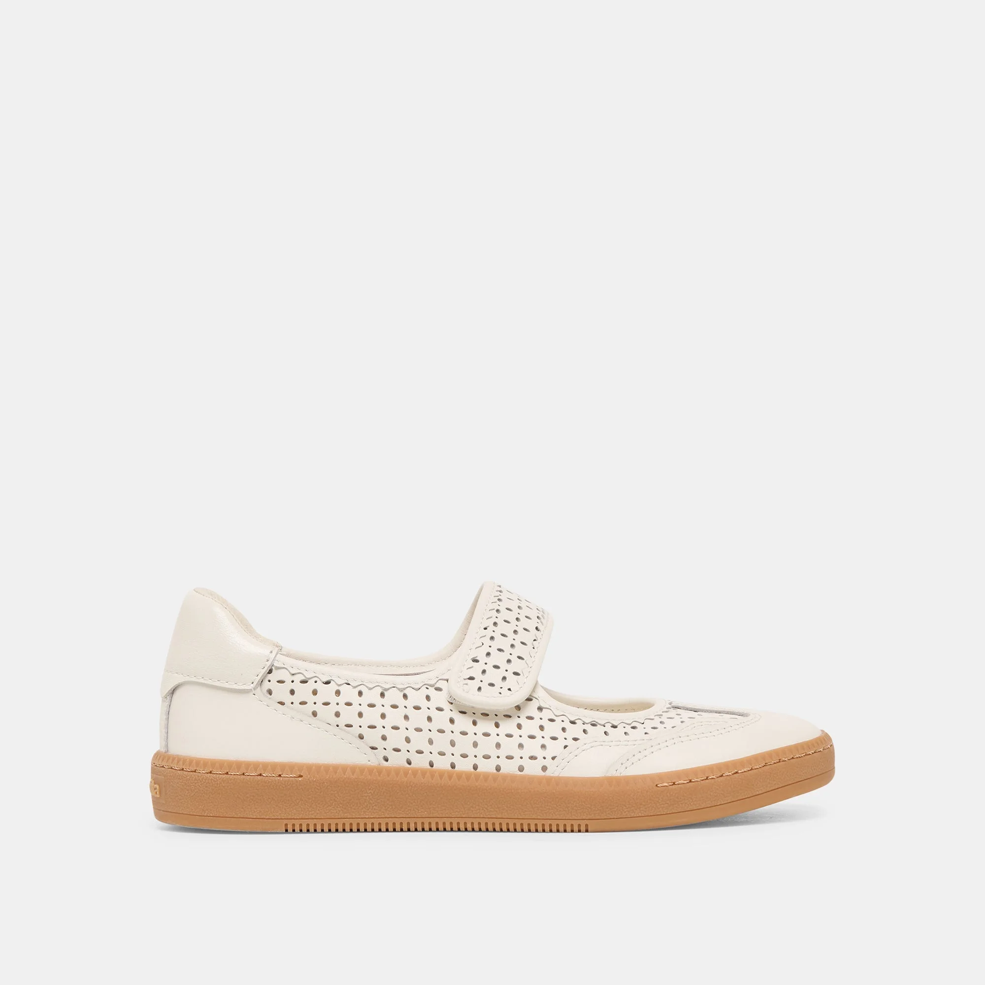 NANET SNEAKERS WHITE PERFORATED LEATHER - 1