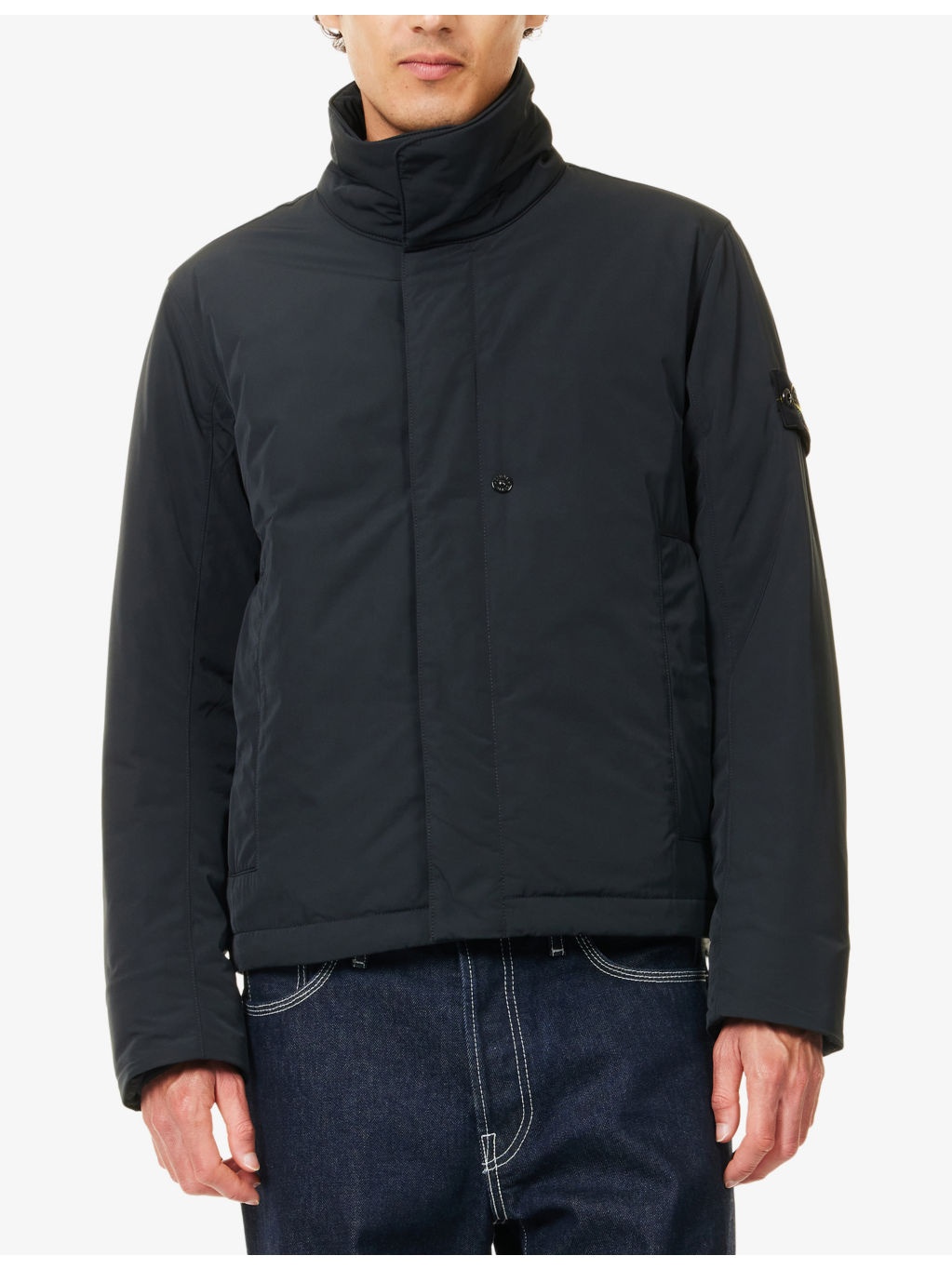 Micro Twill Logo-Patch Padded Woven Jacket - 3