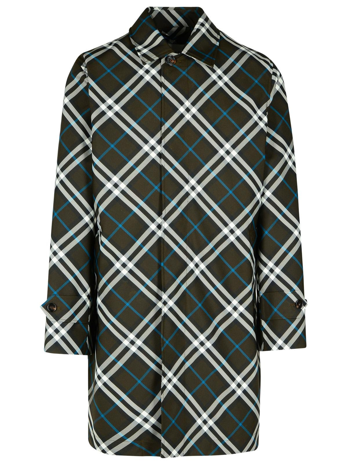 Burberry 'Check' Green Polyester Trench Coat Man - 1