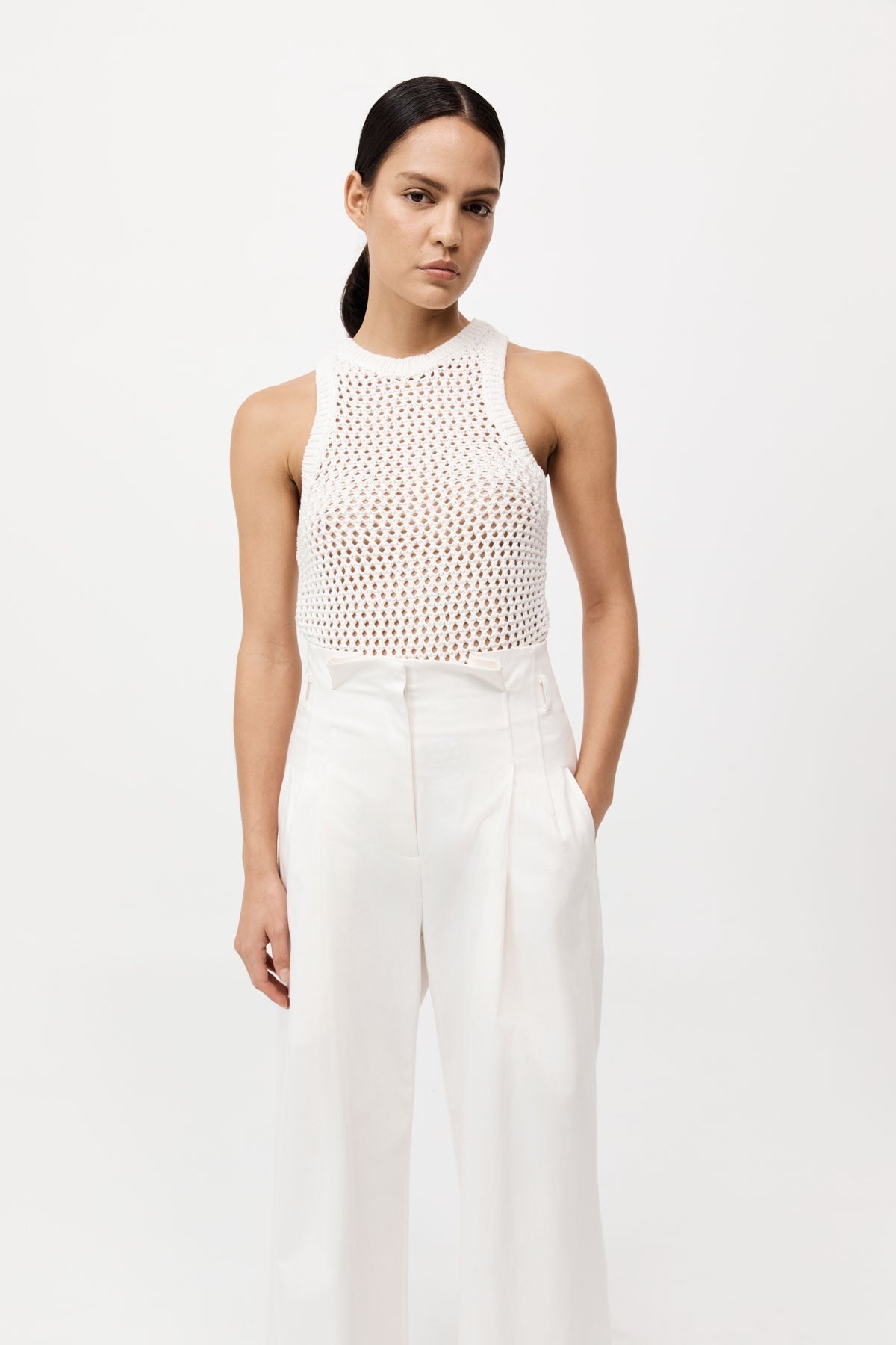 Cotton Crochet Tank - Off White - 2