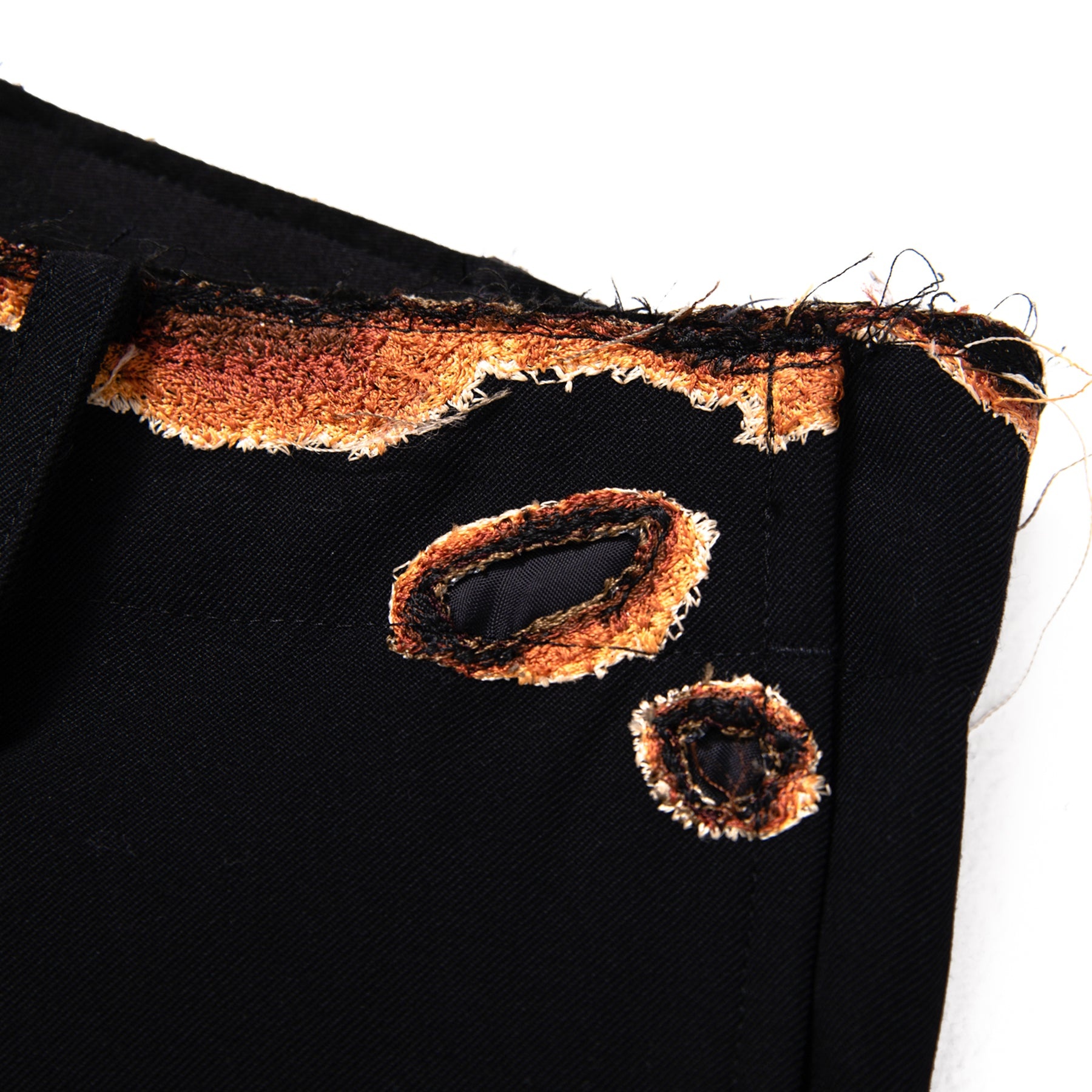 BURNIG EMBROIDERY TROUSERS / BLK - 3