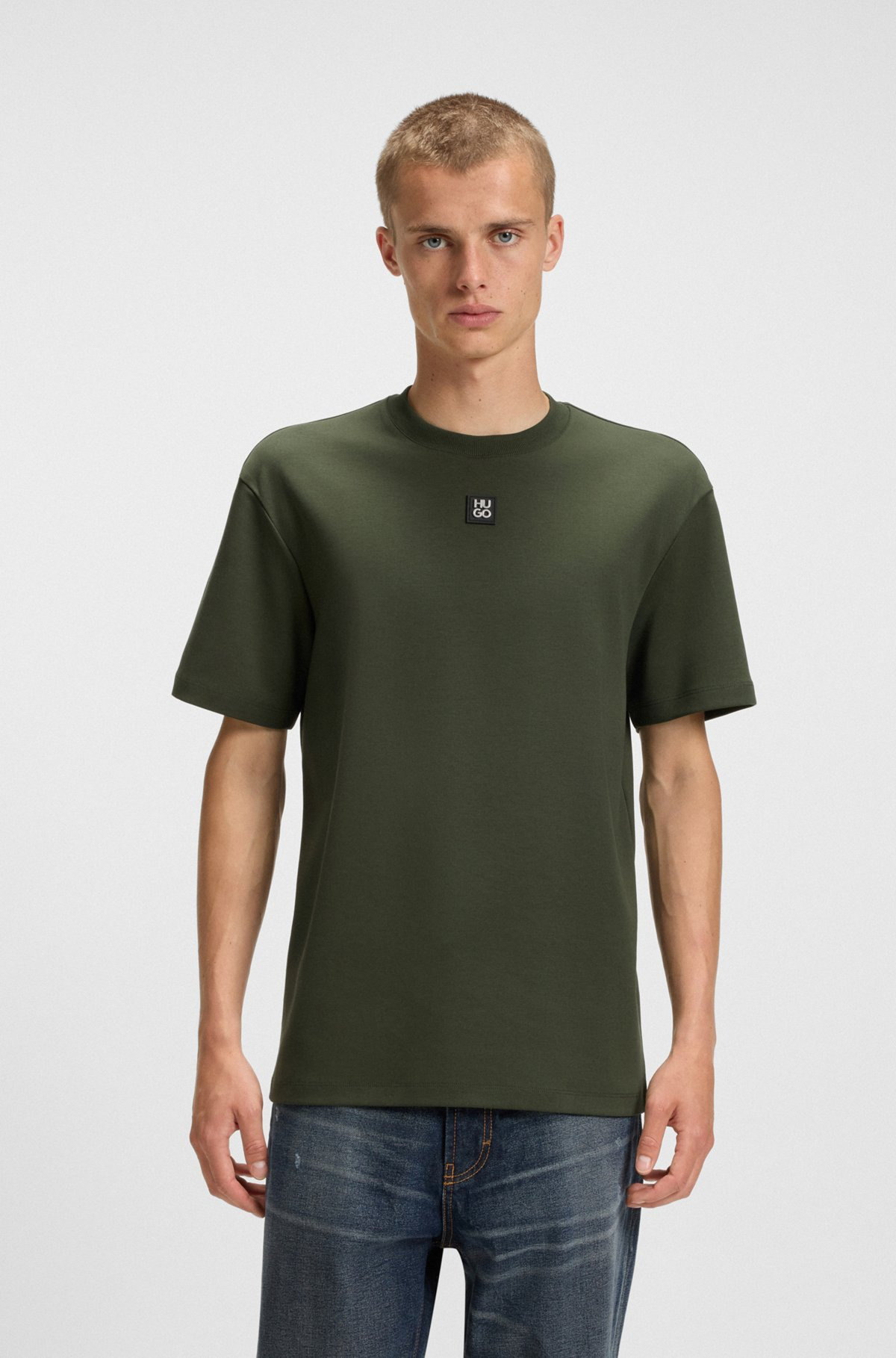 INTERLOCK-COTTON REGULAR-FIT T-SHIRT WITH STACKED LOGO - 2