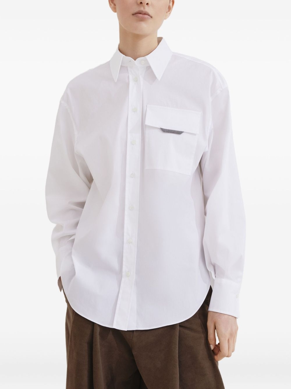 long-sleeved poplin shirt - 3