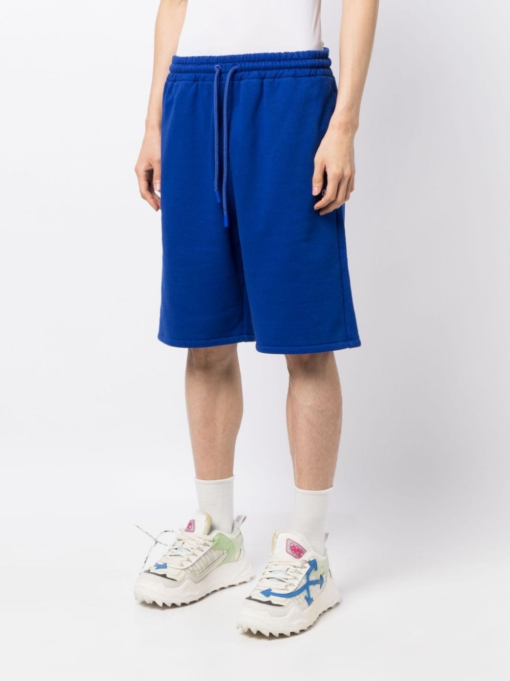 Stitch Diag cotton track shorts - 3