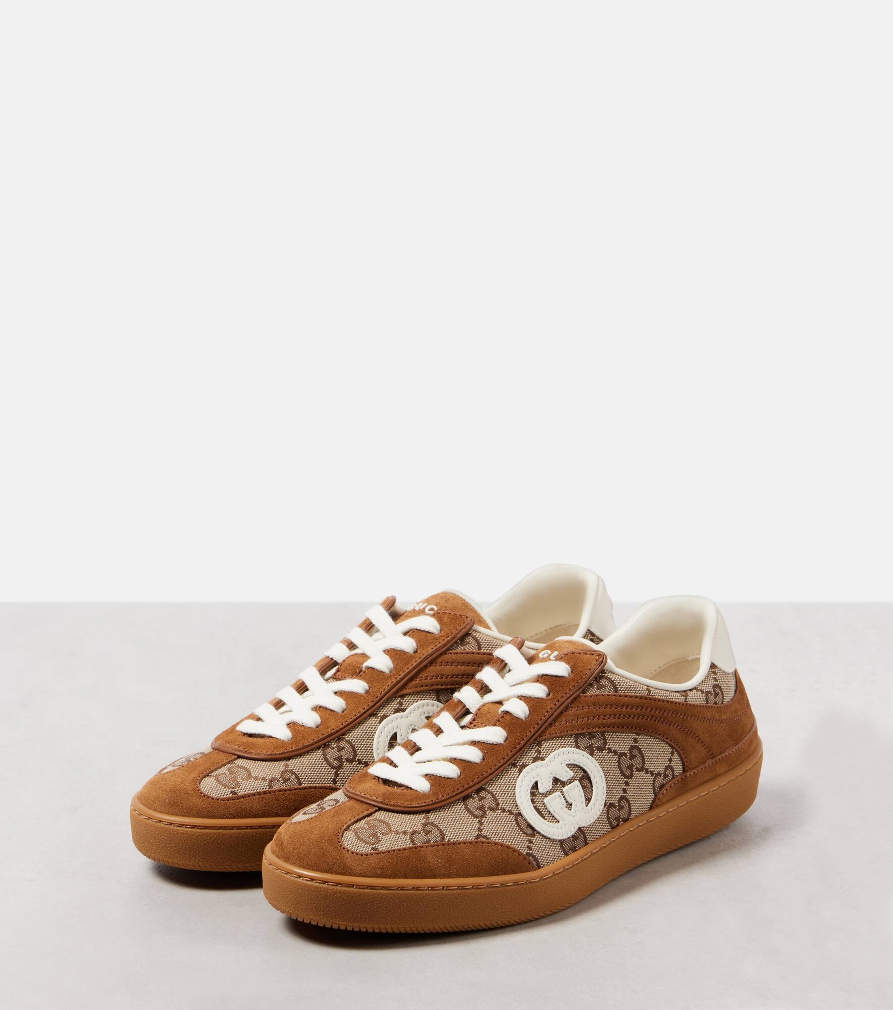 Interlocking G GG Canvas suede sneakers - 4