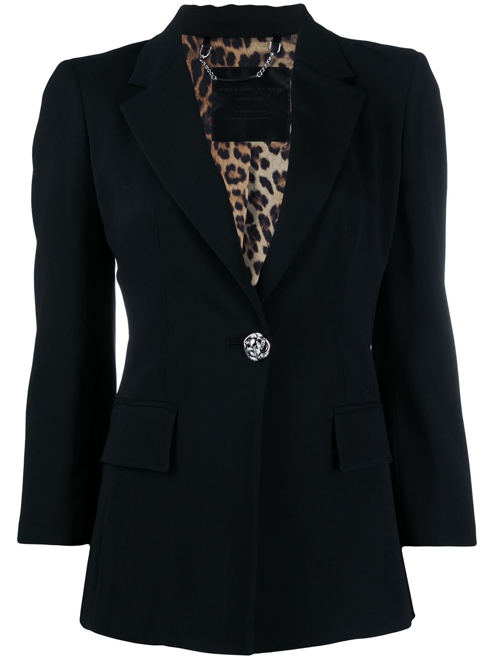 skull embellished single-breasted blazer - 1