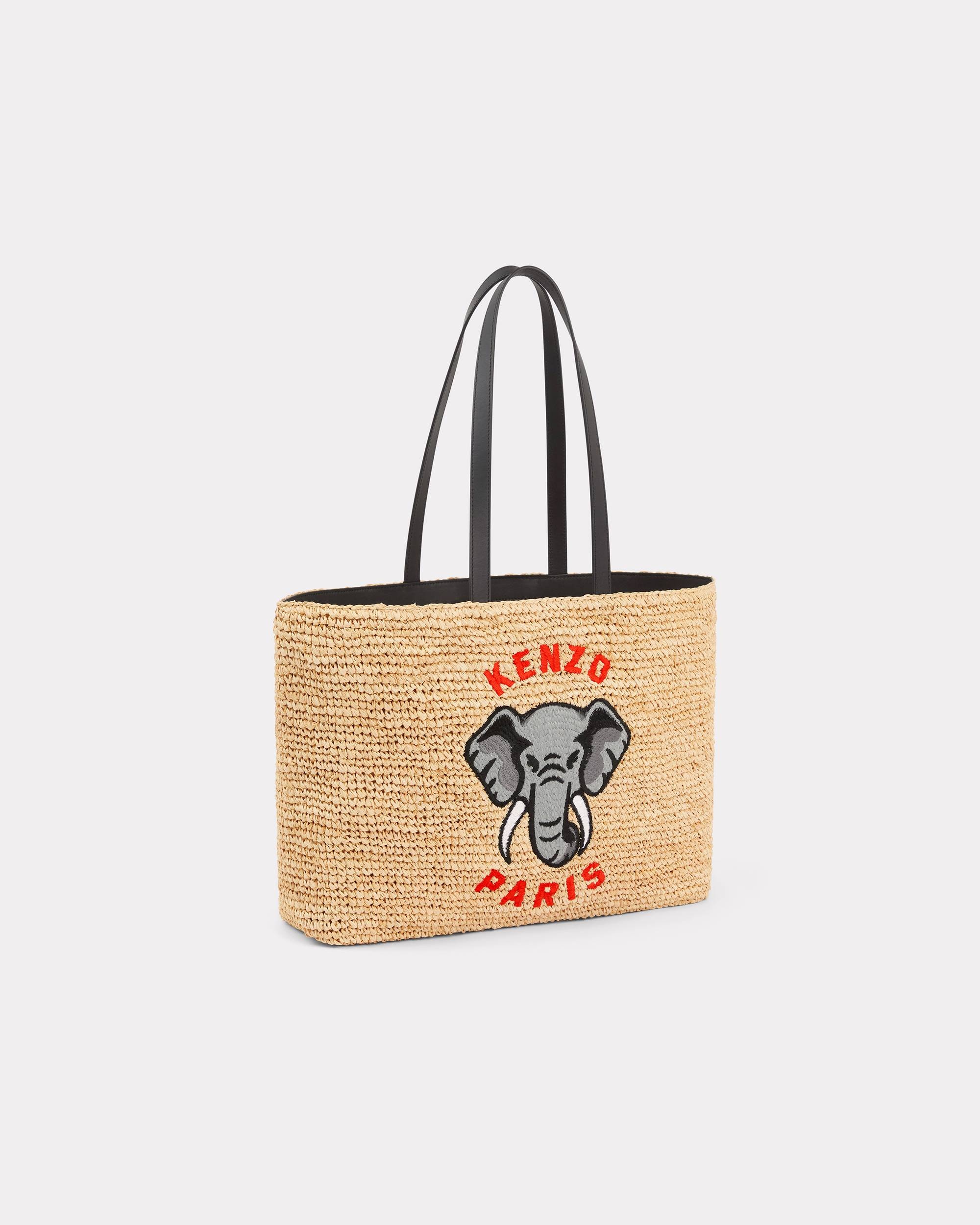 Large raffia tote bag - 1