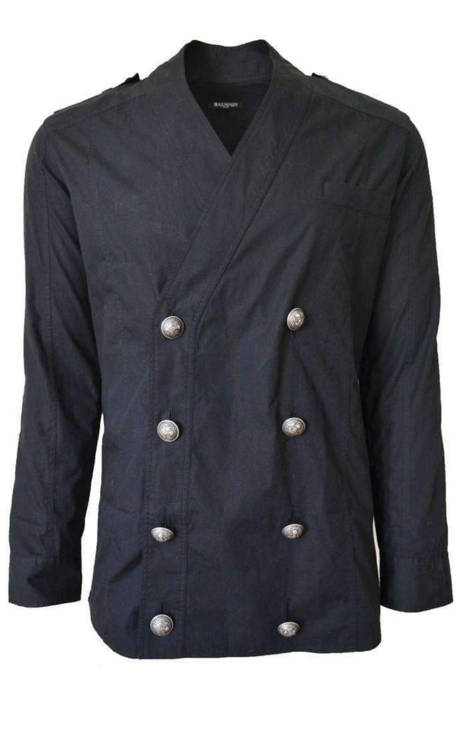 Black Shirt Double-breasted Jacket - 1