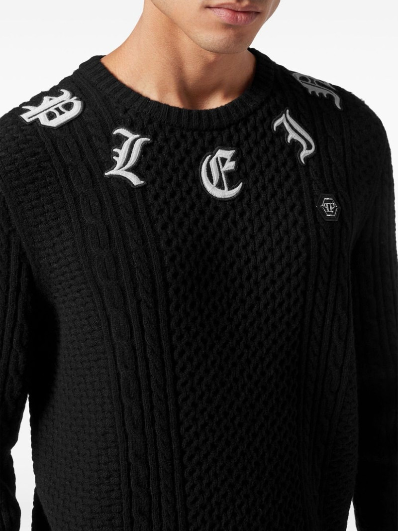 logo-embroidered cashmere jumper 5