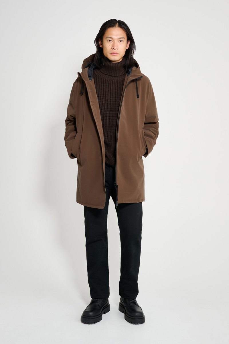 Stockholm Matte Winter Coat Dark Brown 1