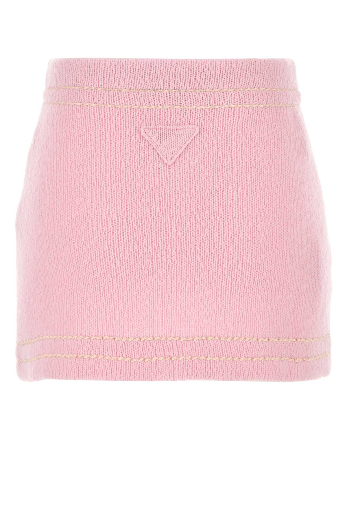 Prada Women Pink Cashmere Mini Skirt - 2
