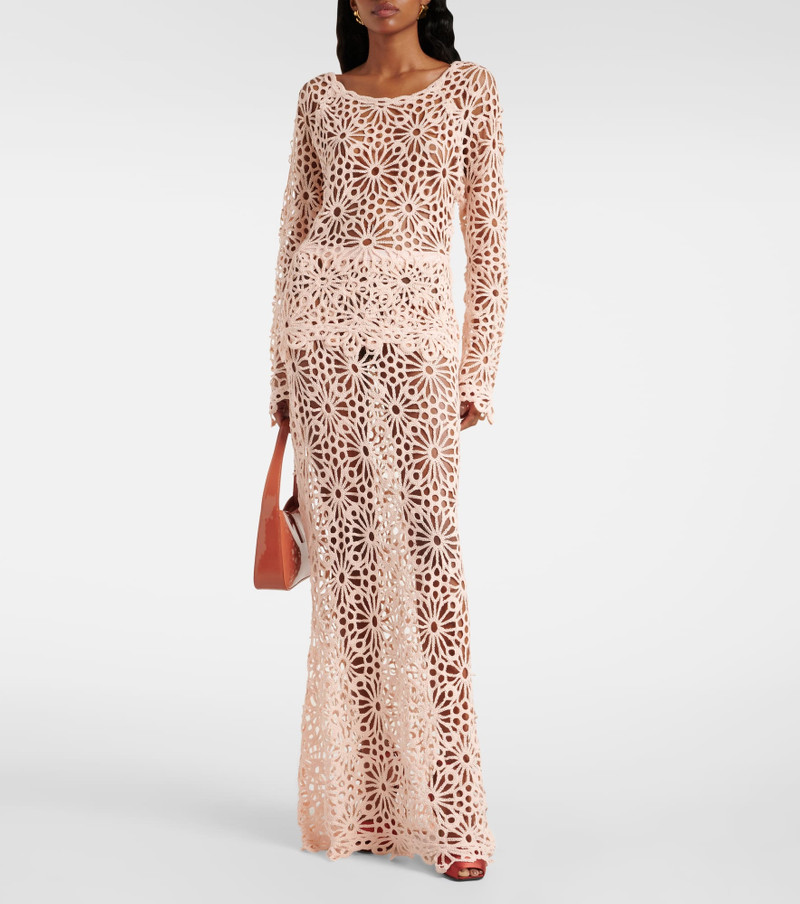 NORMA KAMALI Obie crochet cotton-blend maxi skirt outlook