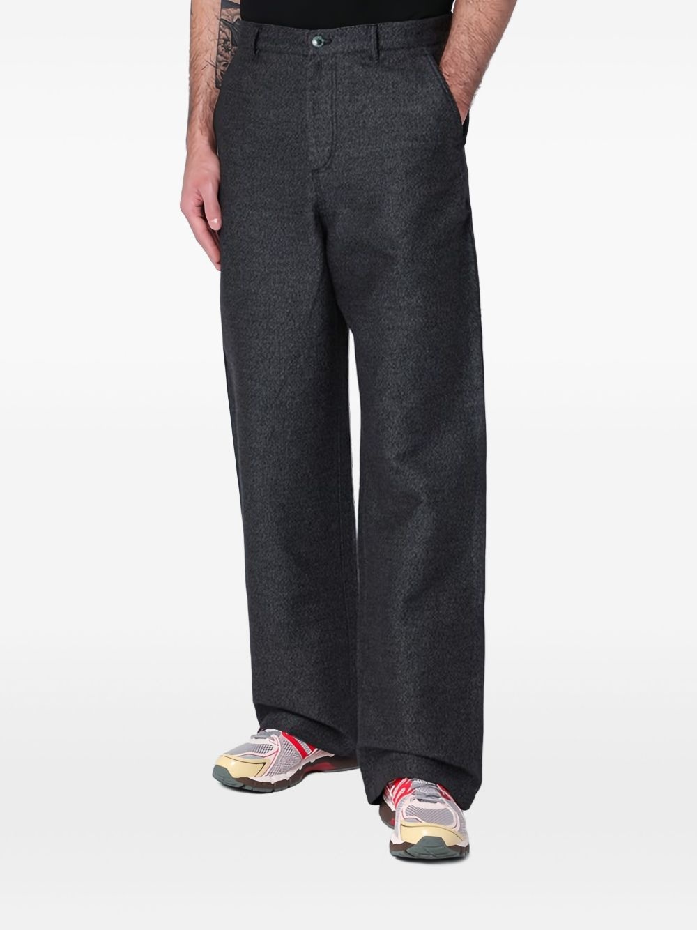 straight-leg cotton trousers - 3