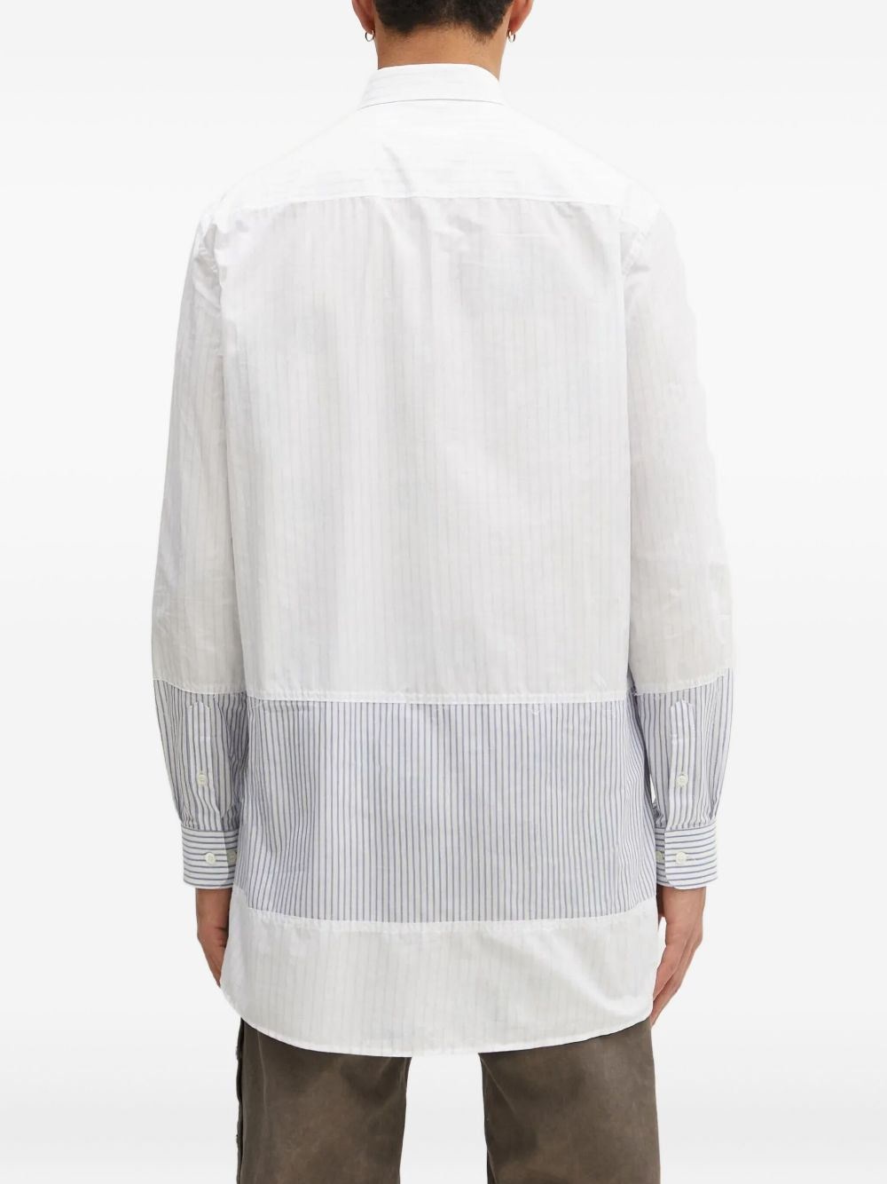 pinstripe panelled shirt - 4