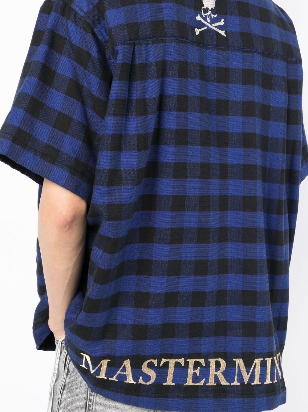 plaid-check embroidered shirt - 5