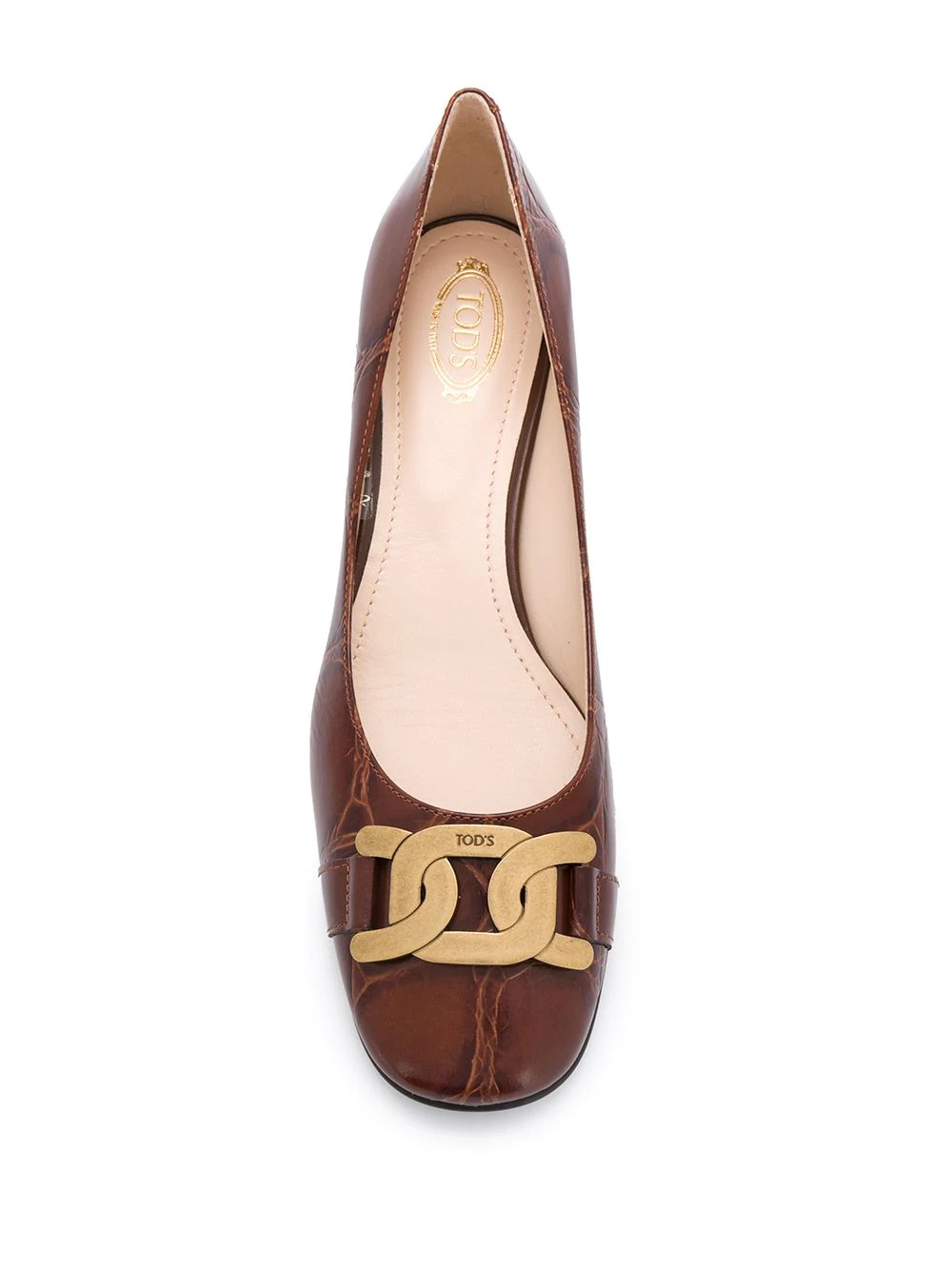 square toe leather pumps - 4