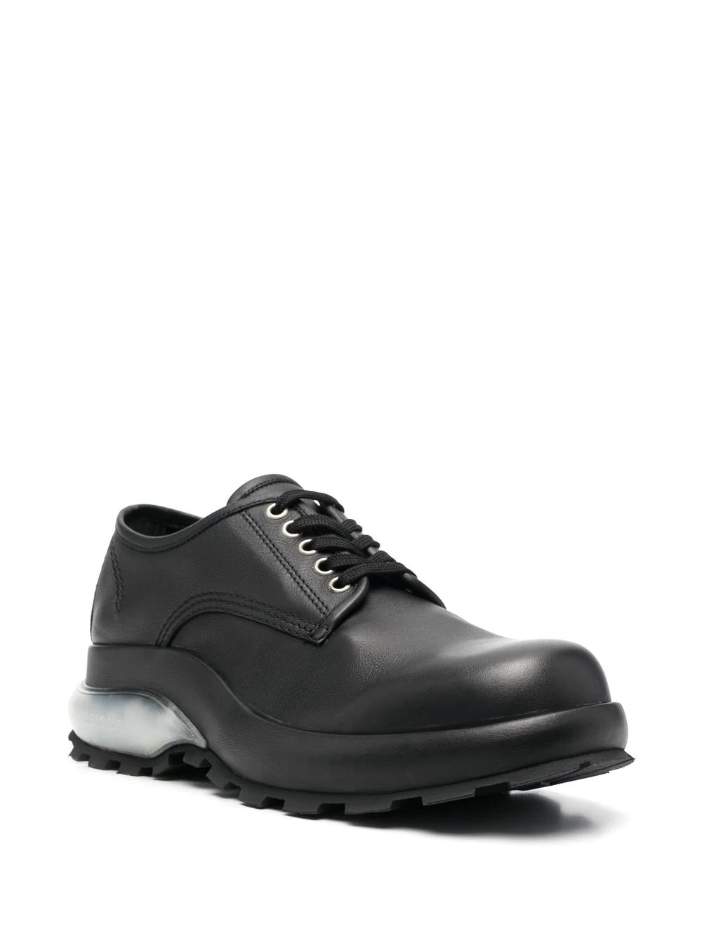 contrast-sole leather lace-up shoes - 2