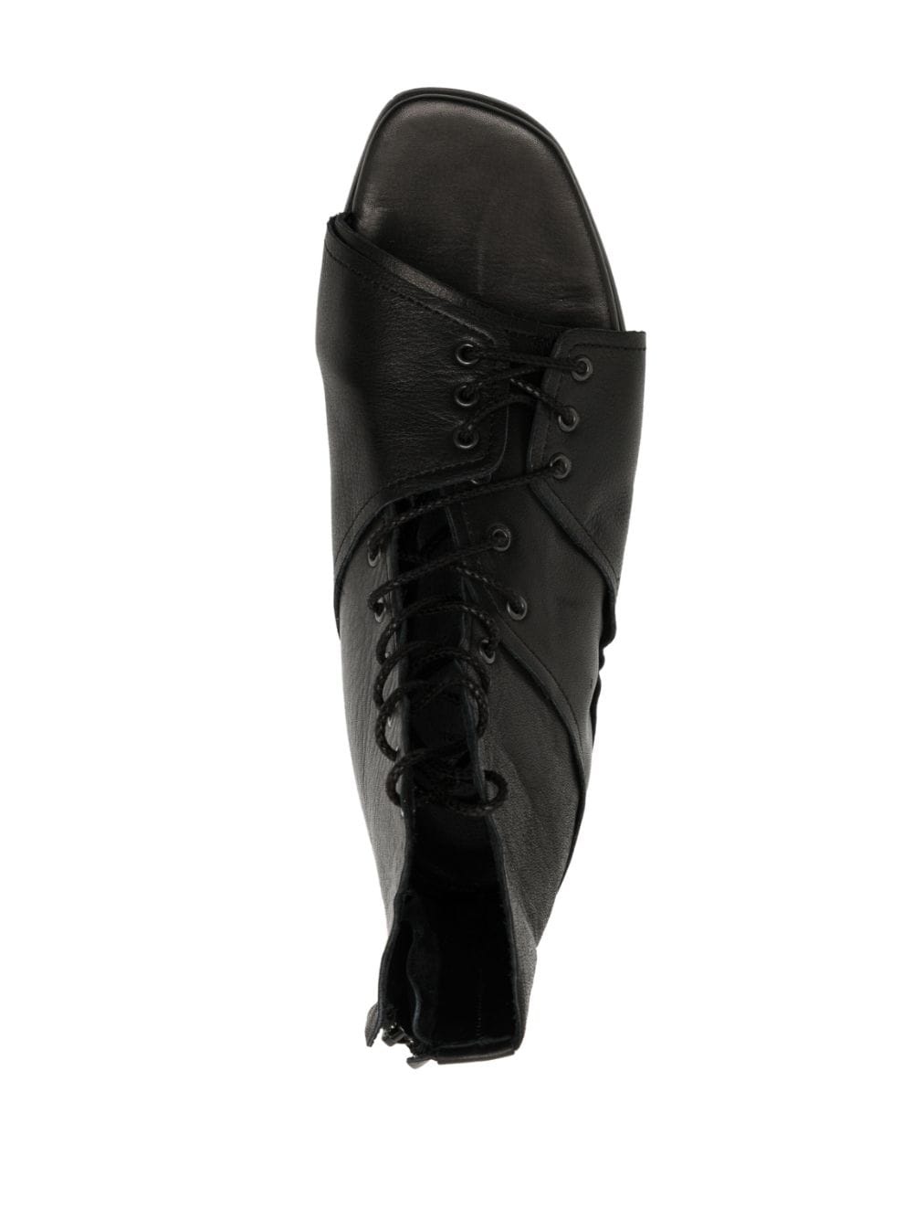 open-toe leather boots - 4