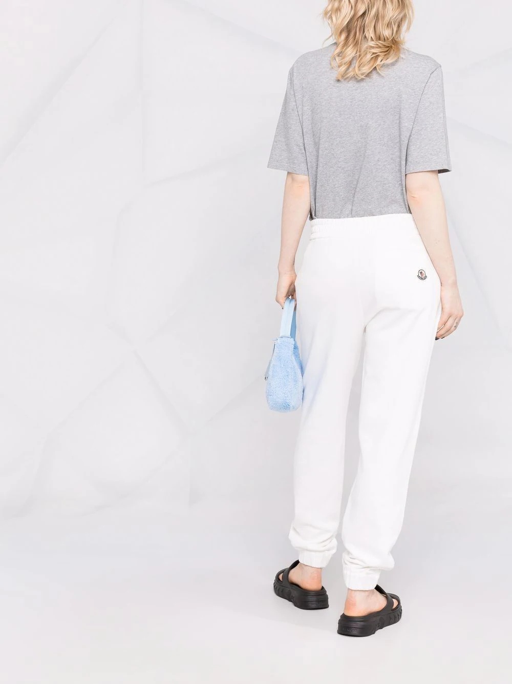 tapered cotton track pants - 4
