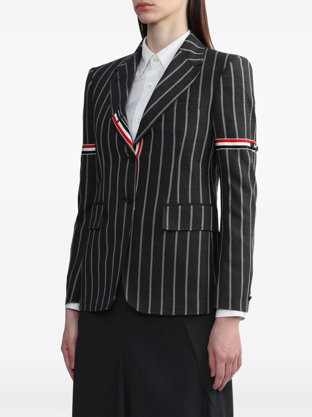 RWB-stripe pinstripe wool blazer - 3