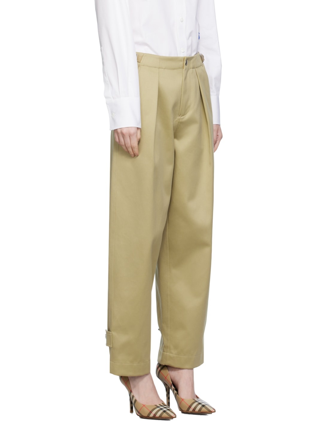 Khaki Pleated Trousers - 2