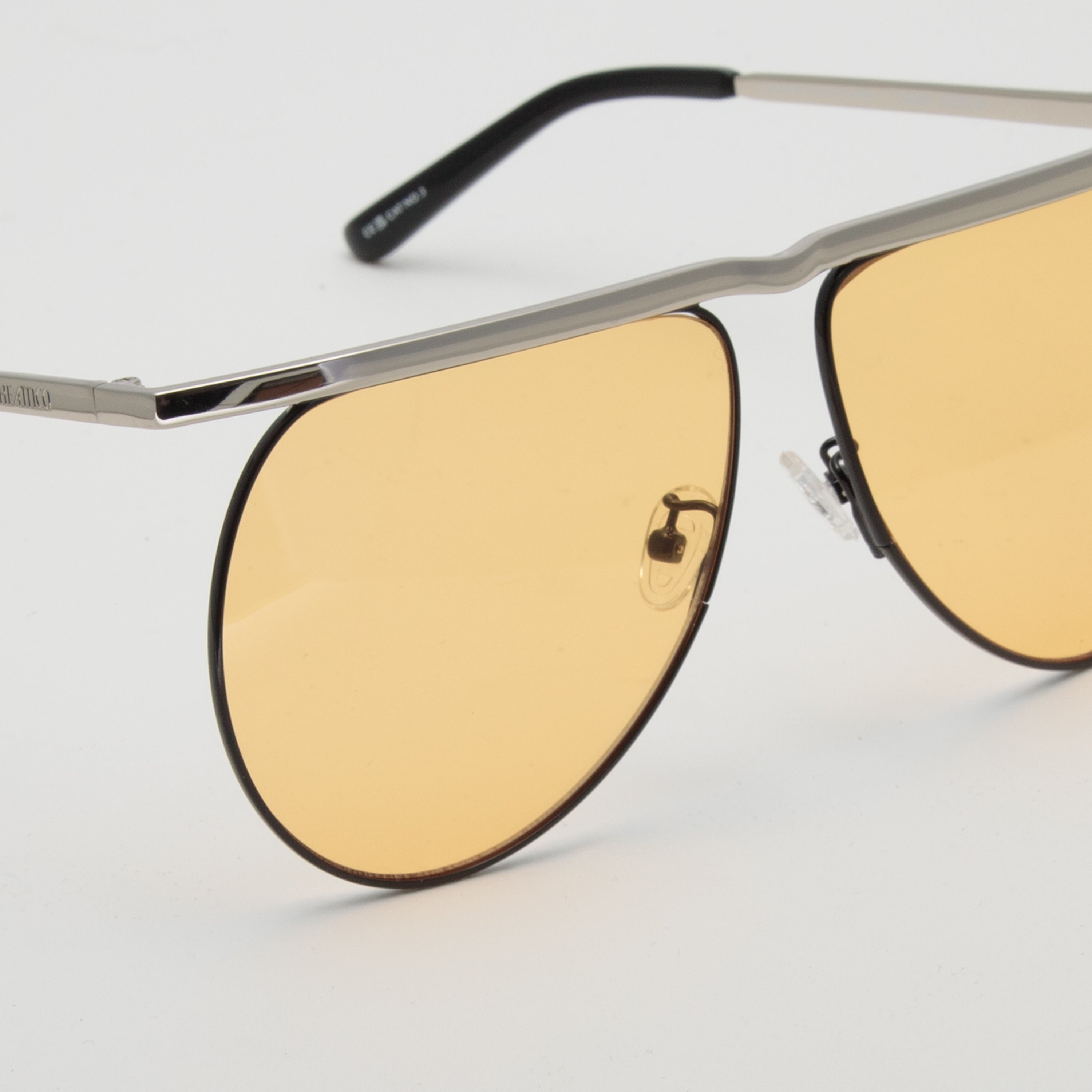 Mina Aviator Sunglasses in Silver and Peach - 3