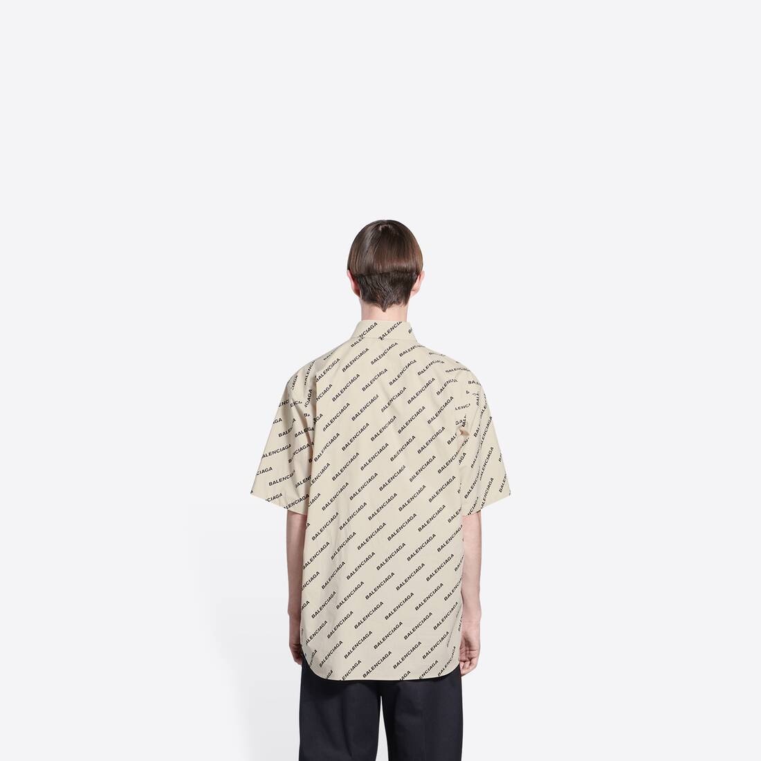 Men's Year Of The Tiger Typo Short Sleeve Shirt Normal Fit in Beige - 3