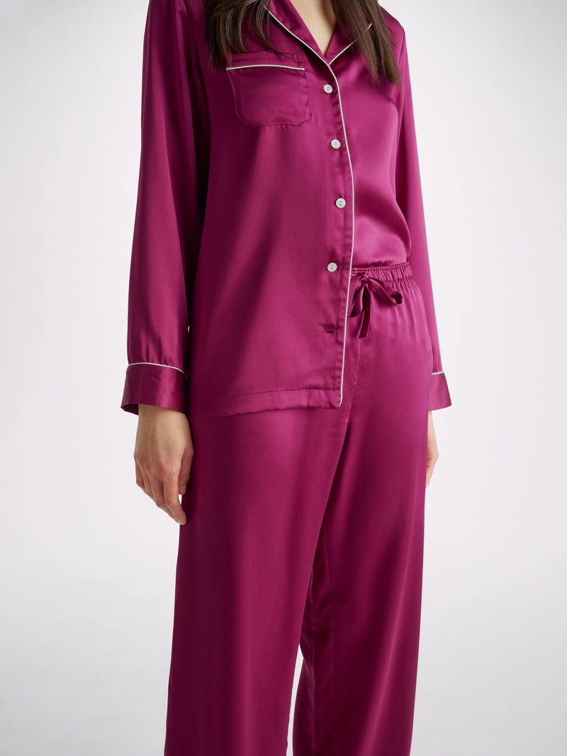 Women's Pyjamas Bailey Silk Satin Berry - 5