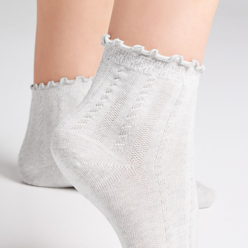 3 Pack Cotton Blend Pointelle Midanklet 4