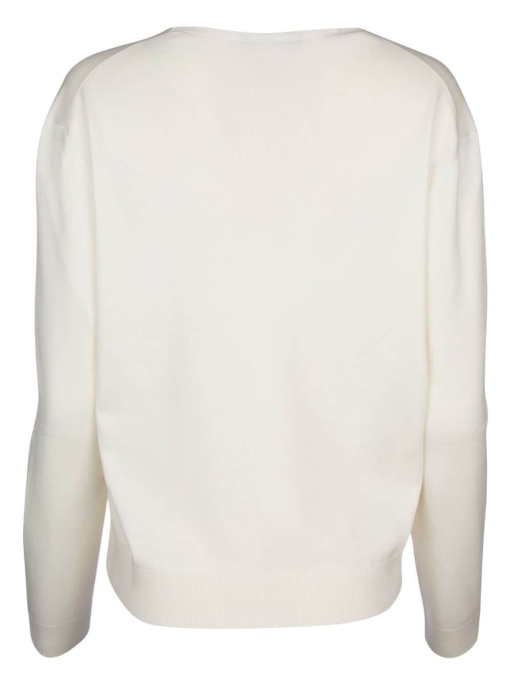 v-neck long sleeve jumper - 2