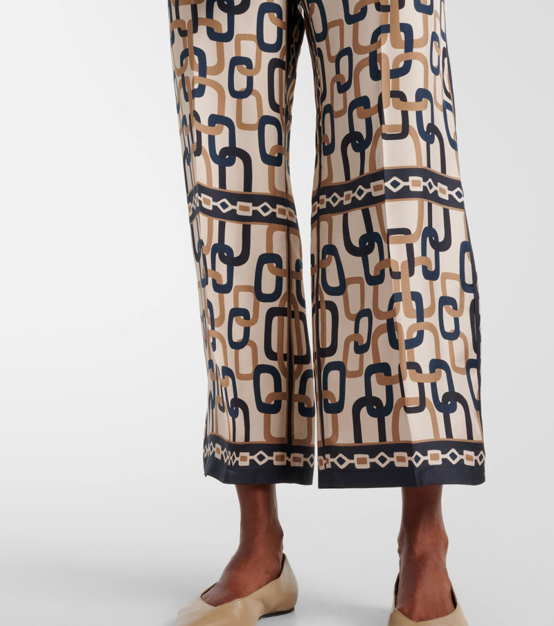 Brina printed silk twill wide-leg pants 5