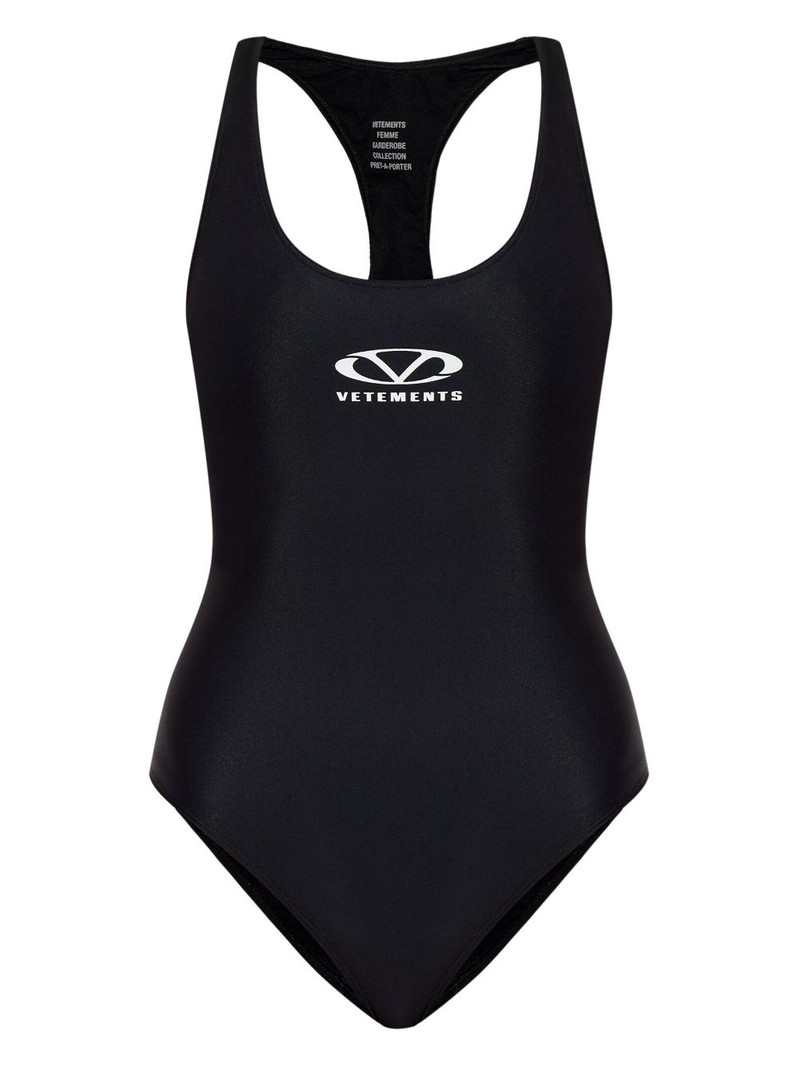 logo-print swimsuit 1