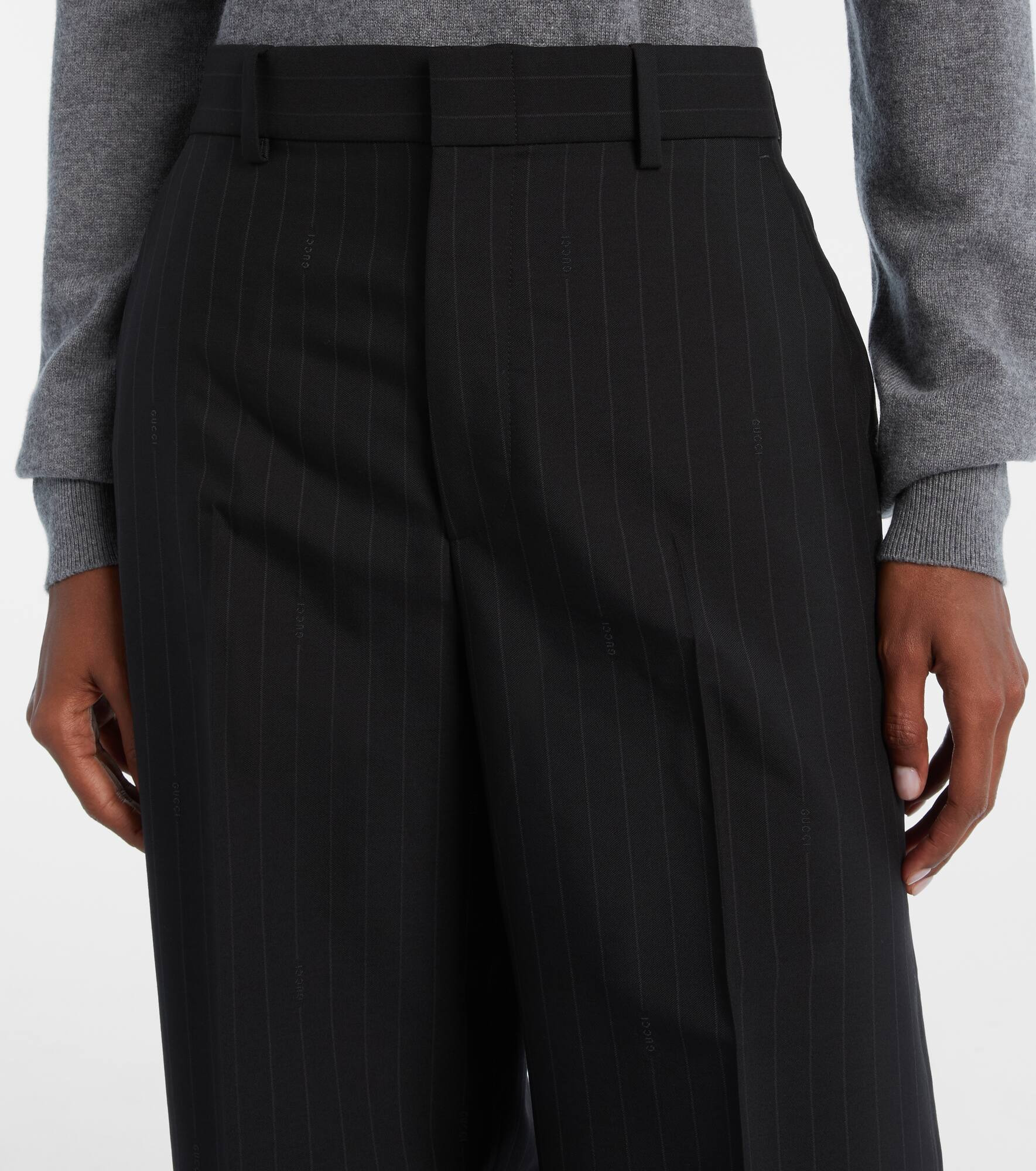 Wool wide-leg pants - 4