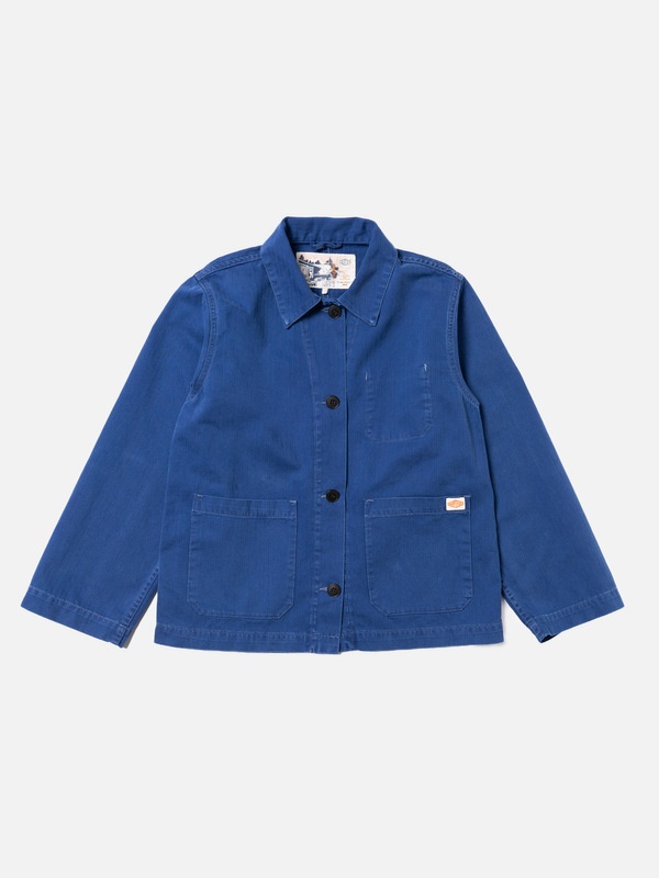 Lovis Herringbone Denim Jacket Blue - 1