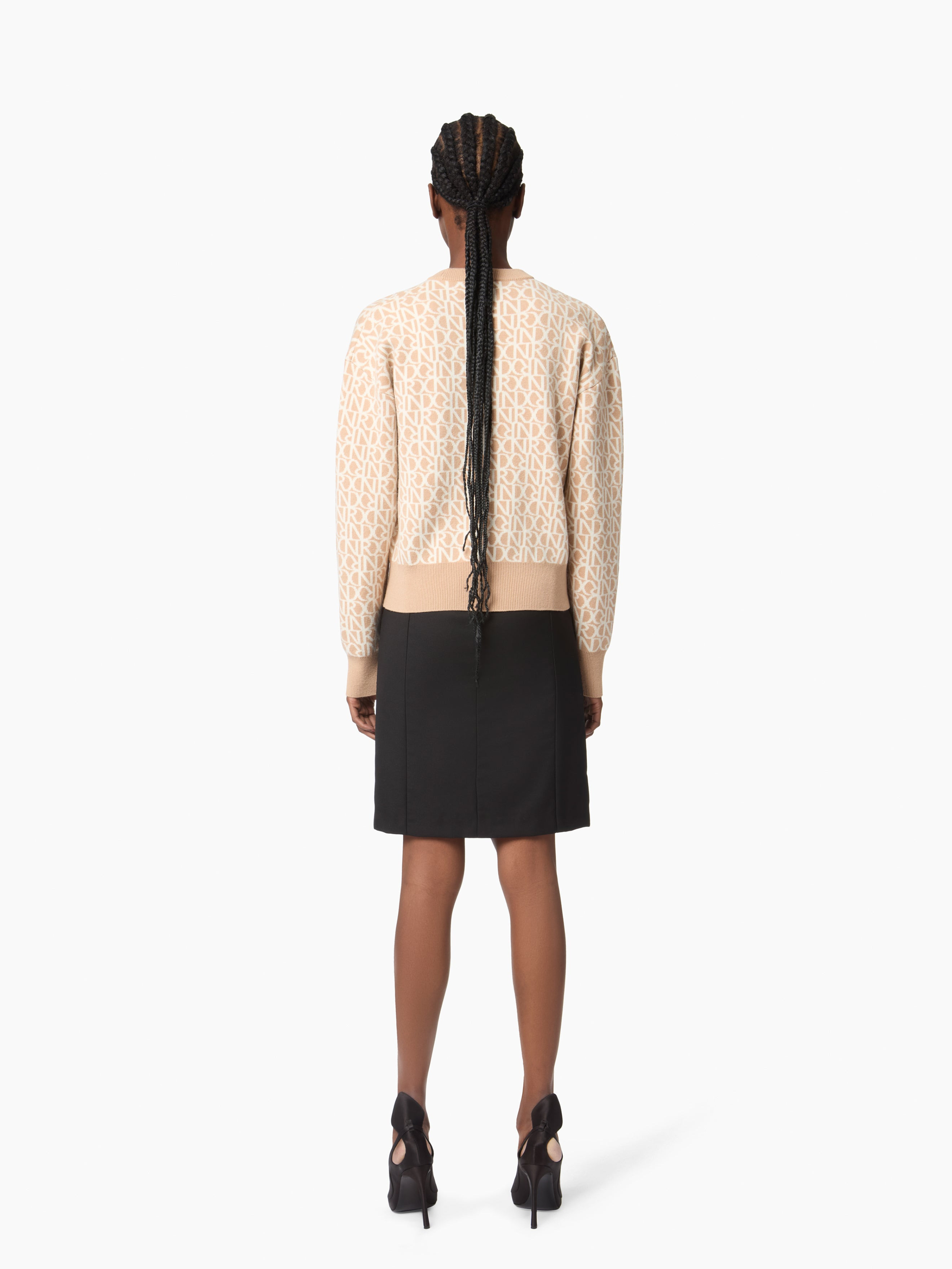 Beige Logo-Print Sweater - 4