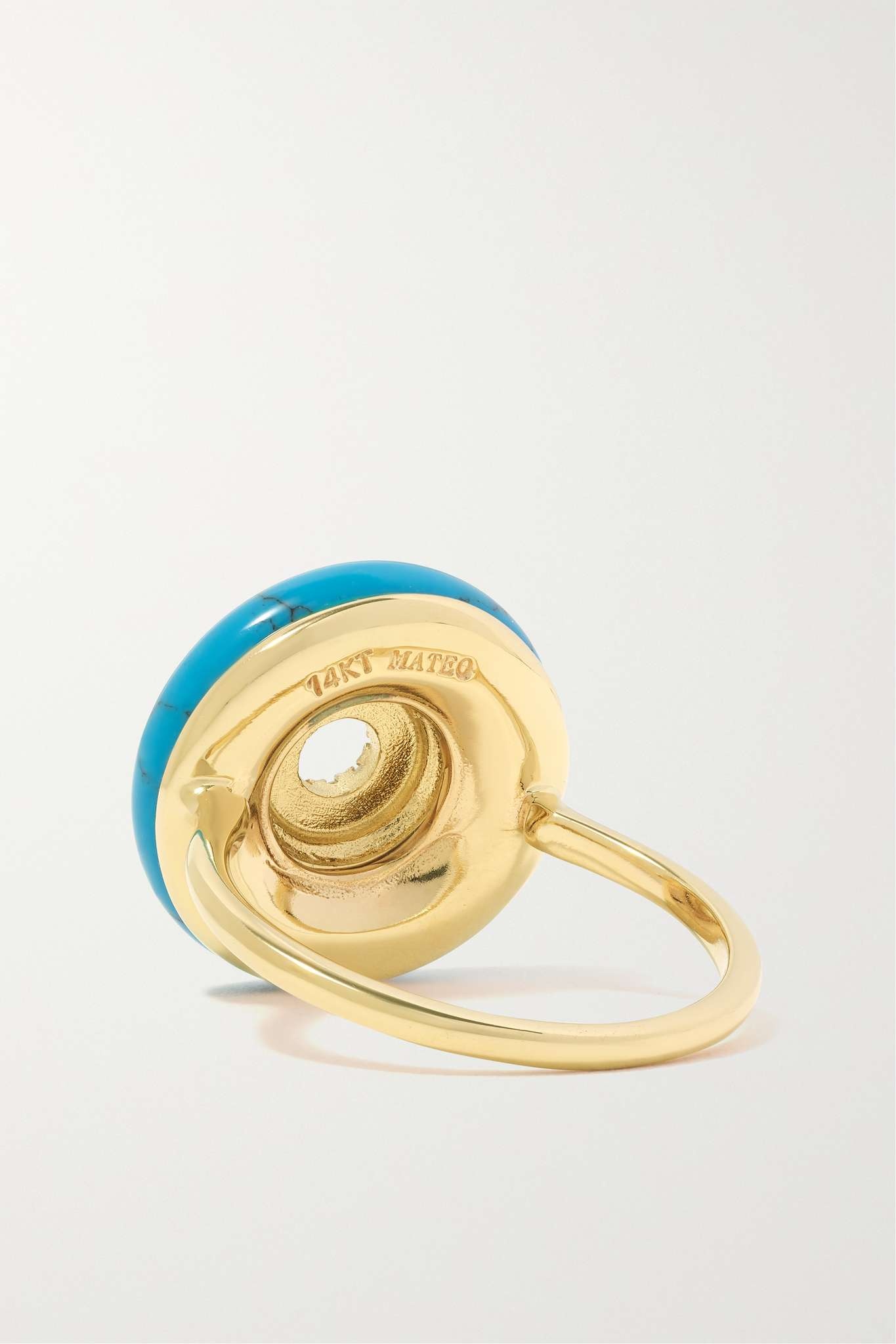 Donut 14-karat gold, turquoise and diamond ring - 3