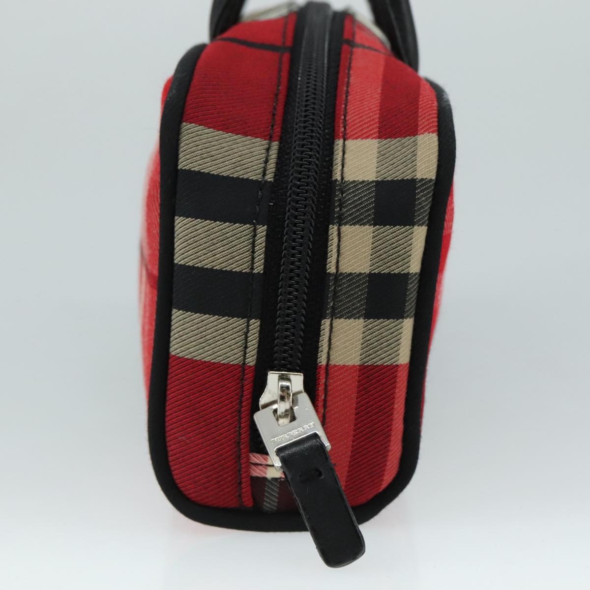 Burberry Nova Check Hand Bag Canvas Red - 5