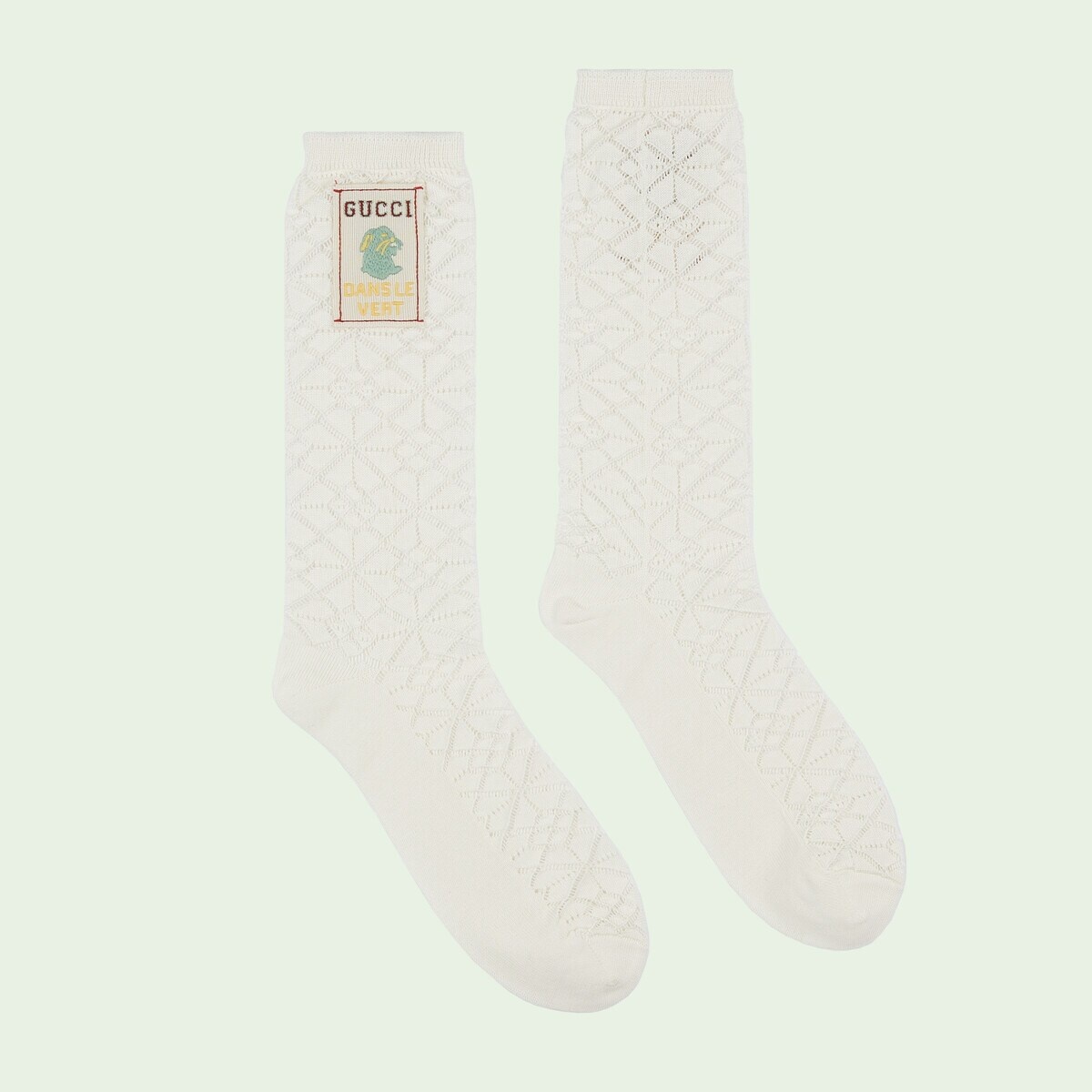 Perforated knit cotton socks - 2