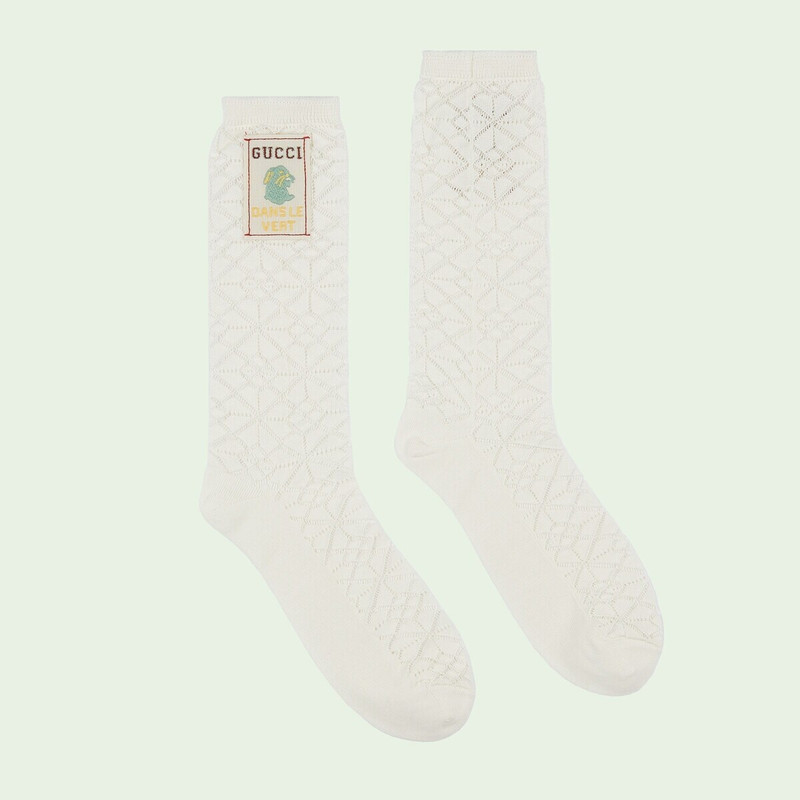 GUCCI Perforated knit cotton socks outlook