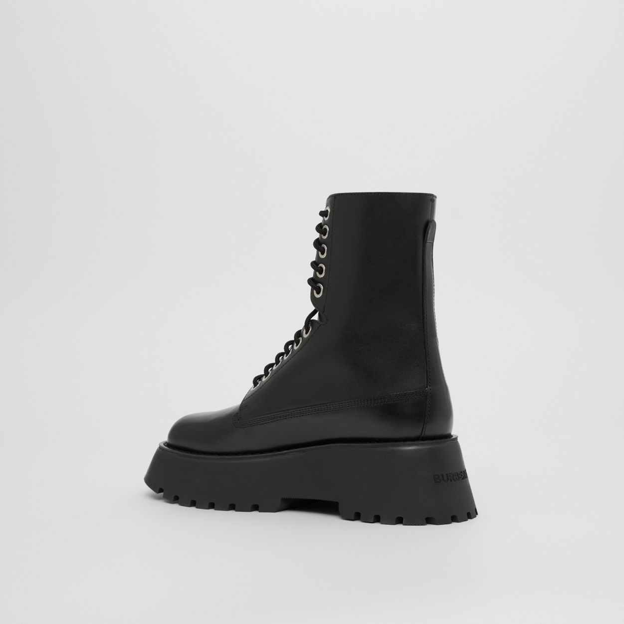 Logo Detail Platform Leather Boots - 8