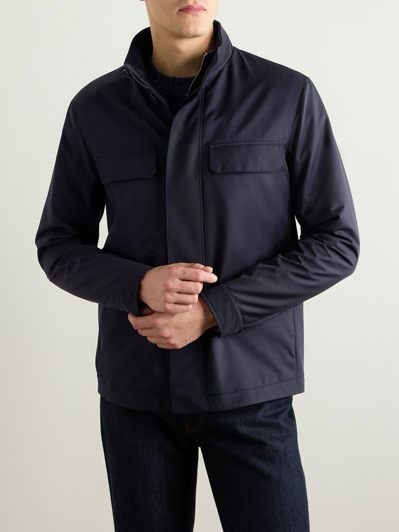 Twill Overshirt Navy - 3