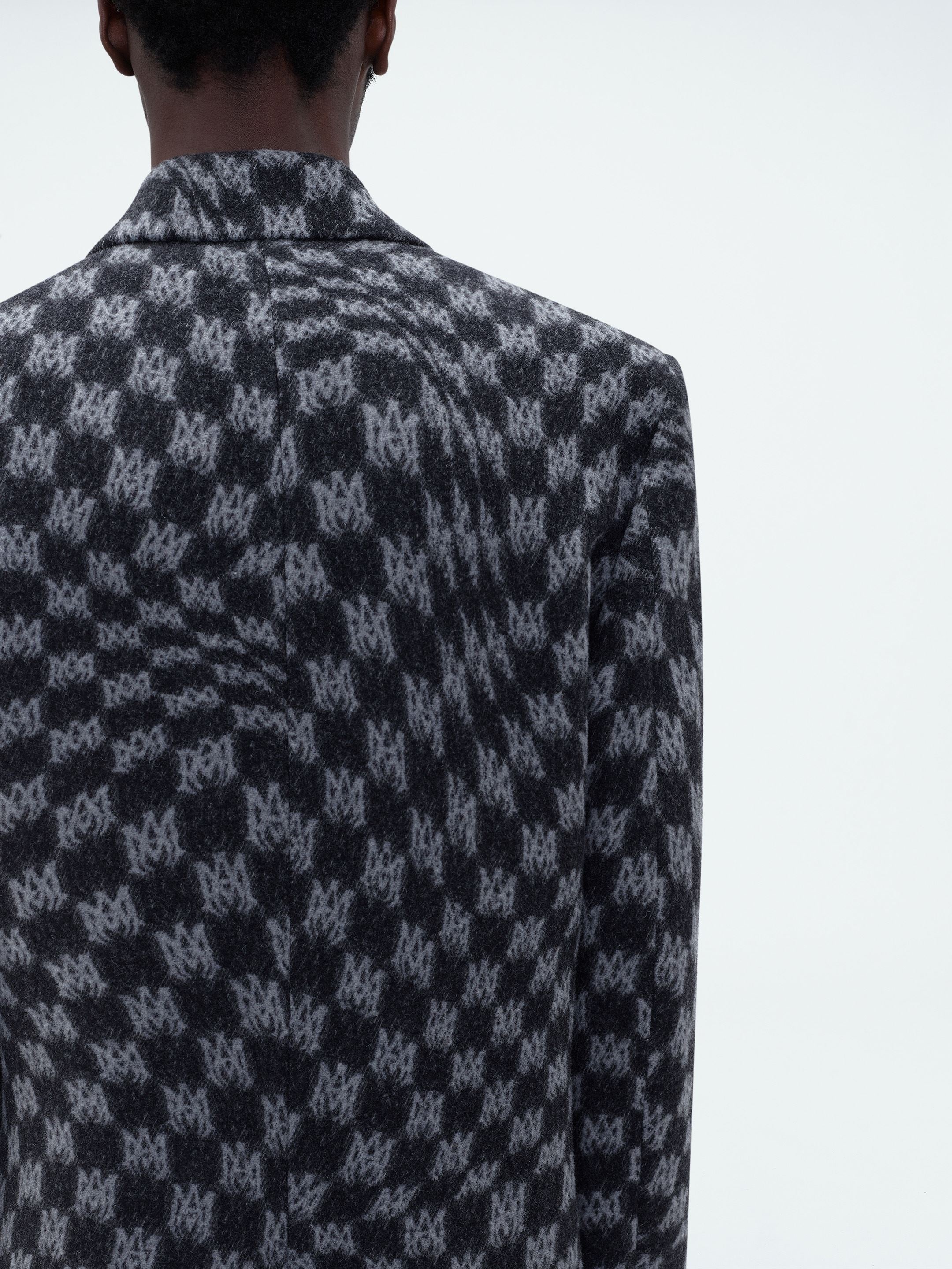 SINGLE BREASTED JACQUARD "WAVY" M.A. OVERCOAT - 6