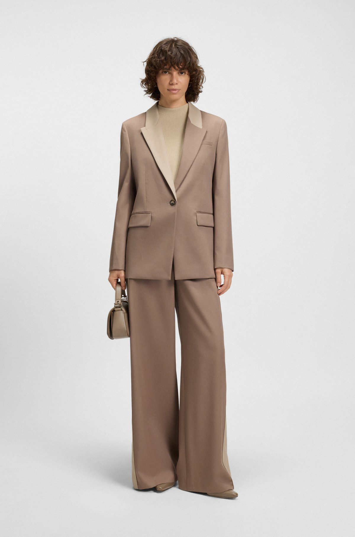 RELAXED-FIT BLAZER WITH COLOR-BLOCKED LAPELS - 3