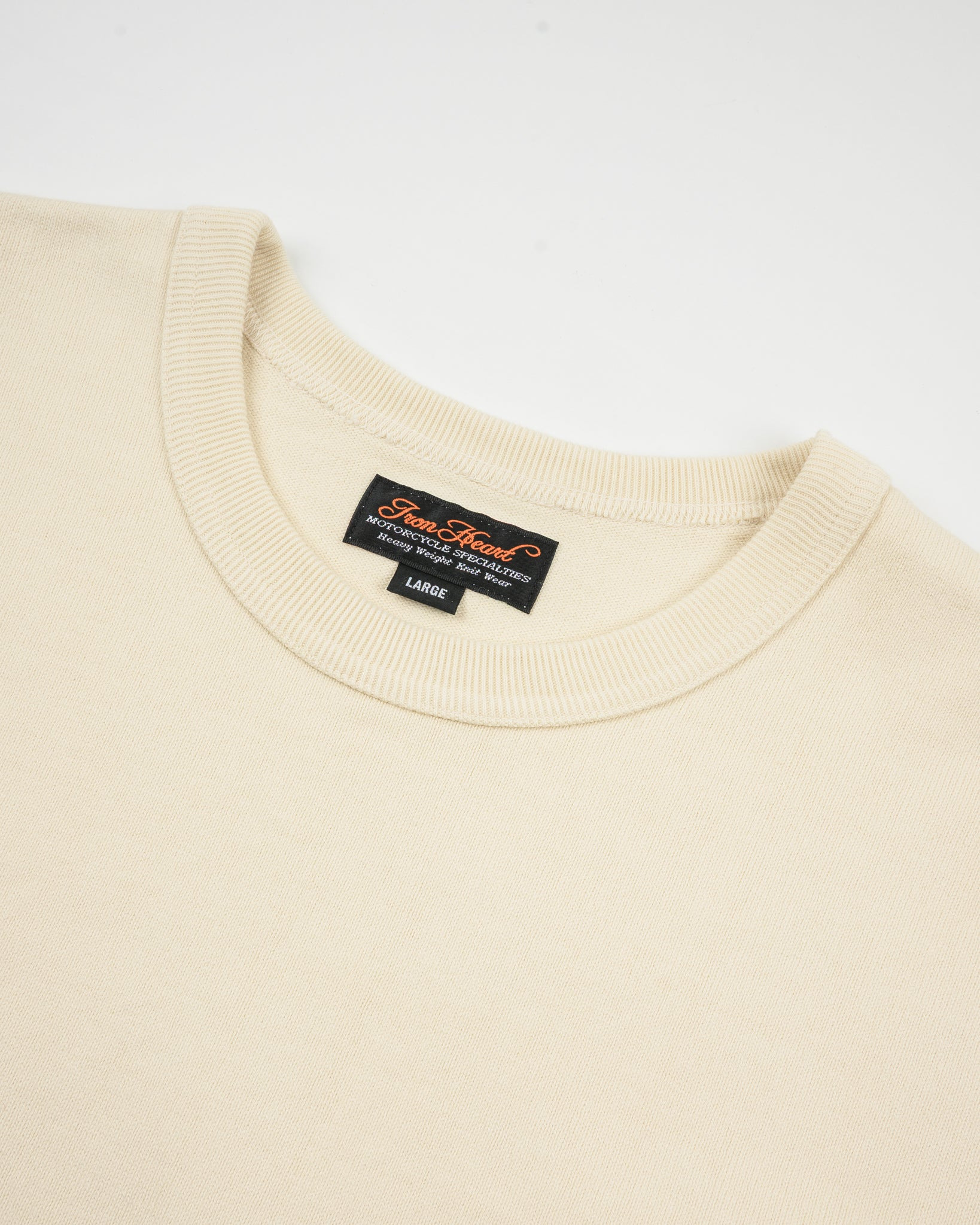 IHTL-1501-CRM 11oz Cotton Knit Long Sleeved Crew Neck Sweater - Cream - 6