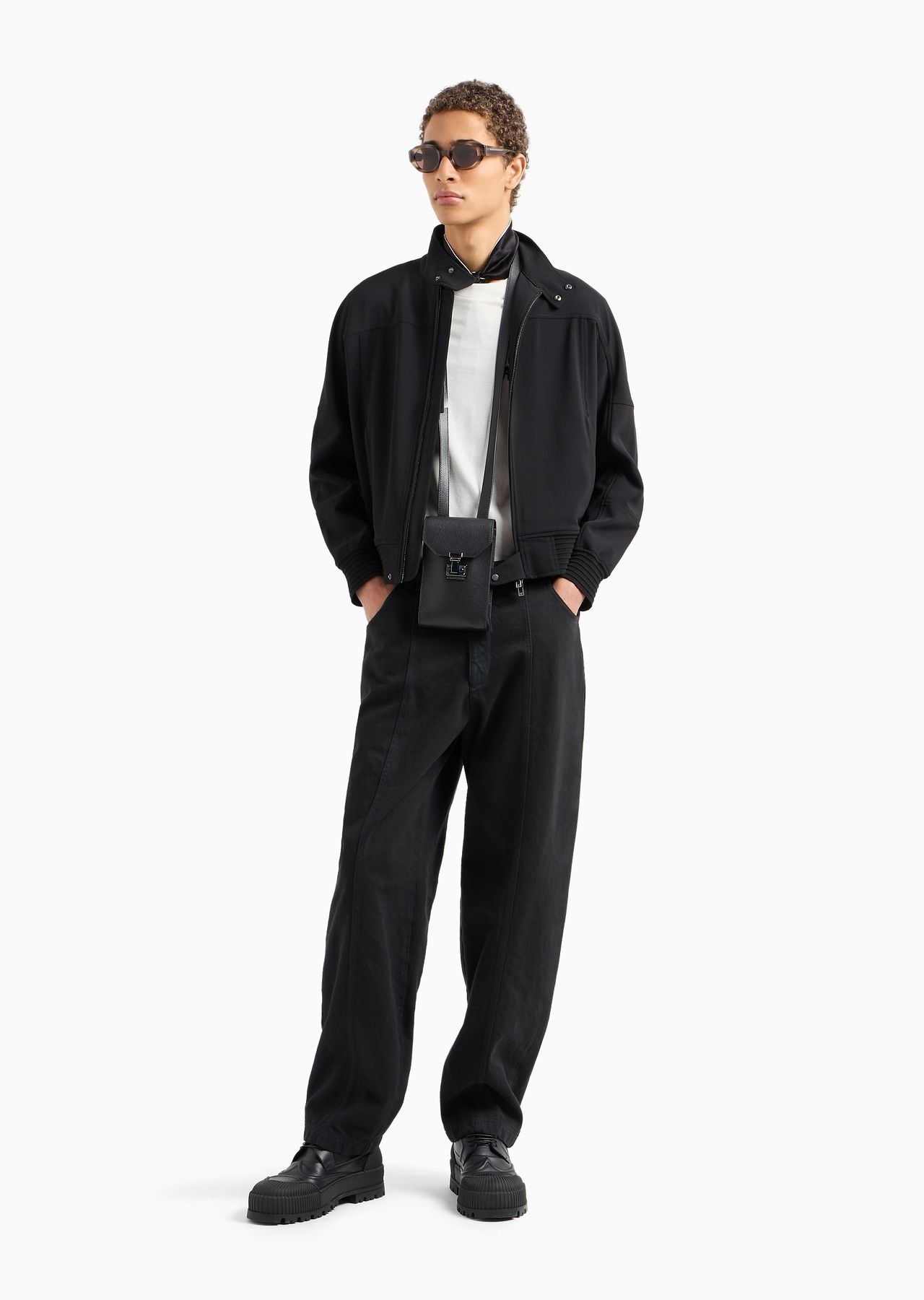 Canneté fabric blouson with zip - 4